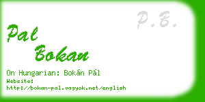 pal bokan business card